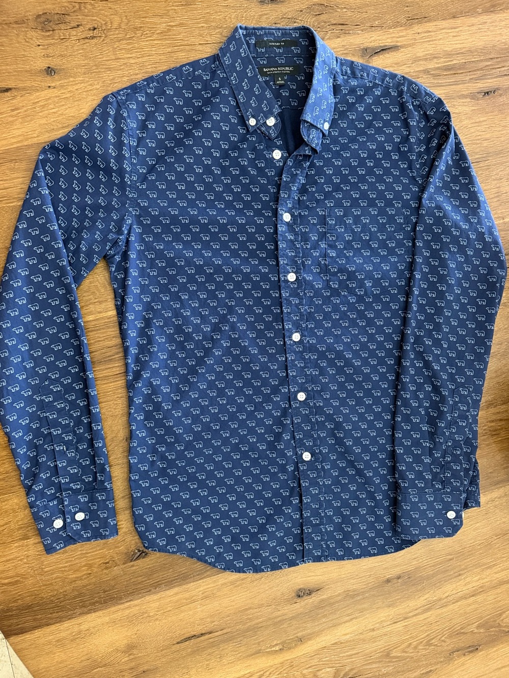 Banana Republic Blue Printed Button-Down Shirt